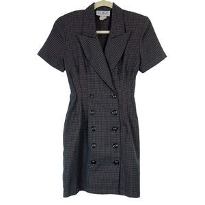 Vintage 90's La Belle Green Plaid Clueless Suit Blazer Dress Women's Size Small